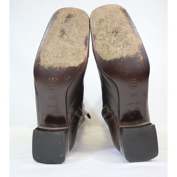 Chanel Brown Leather Mid-Calf Boots - Picture 7 of 7